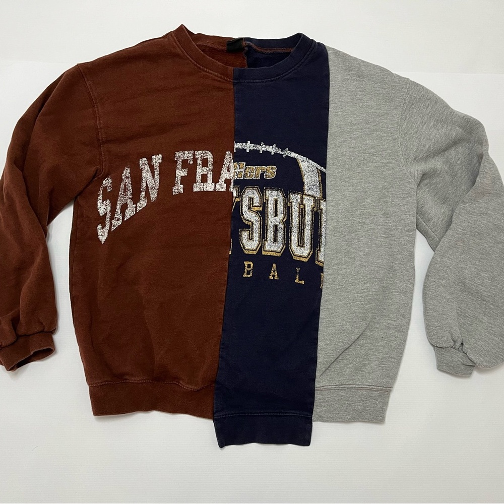 Urban outfitters football, Navy, and Gray Sweater